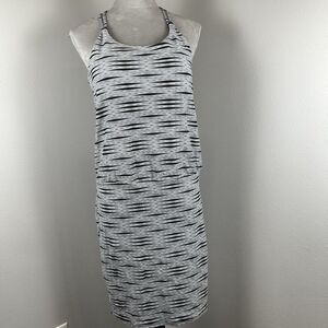 Athleta Ariel Venice Swim Dress Size Small Strappy Black White Sleeveless